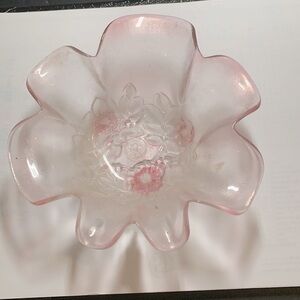 Vintage Pink glass serving bowl
